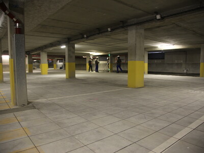 Vue générale du parking et de la pathologie